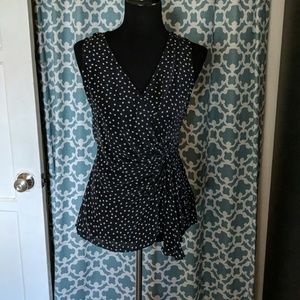 WHBM polka dot silk top